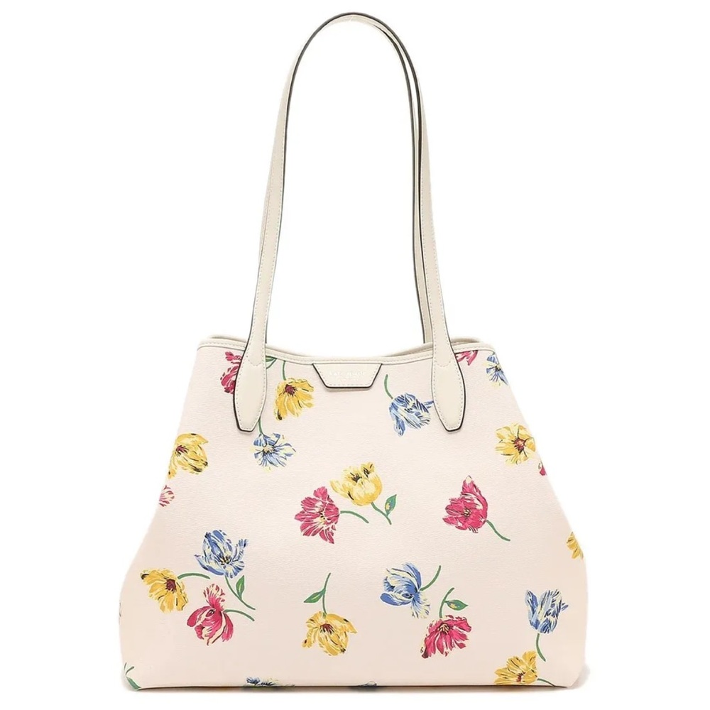 Kate Spade Sutton Large Tote Bag Ivory Tulip Toss Cream Floral Purse KB293 - Picture 4 of 6